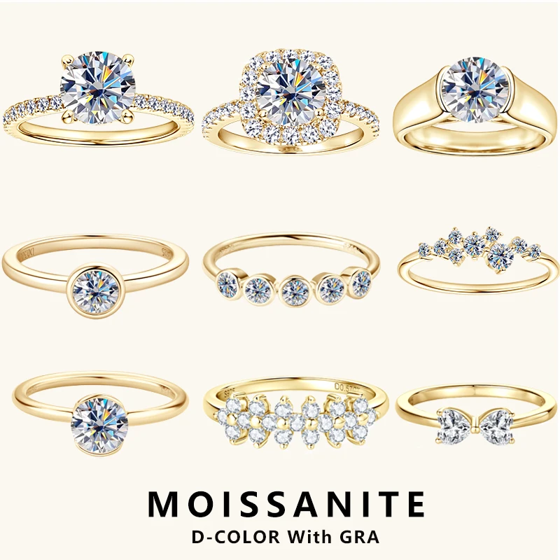 

Lnngy GRA Certified Round Moissanite Ring VVS1 Lab Diamond Solitaire Ring for Women Engagement Wedding Band 2025 Trend Jewelry