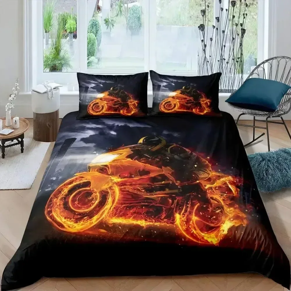 New 3D Print Dirt Bike Bedding Set For Bedroom Soft Modern Bedspreads Comefortable Kids Duvet Cover Quilt Cover And Pillowcase