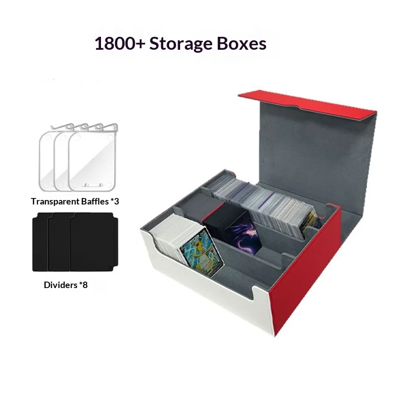 

Коробка для хранения из искусственной кожи для 1800/600/100+ коллекционных карт, футляр для колоды Commander, магнитная застежка, держатель для карт для игры Magic