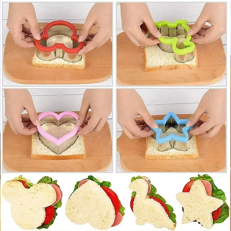 Sandwich Cutters DIY Cookie Shapes Embosser Food Molds Makers Girls For Children Kids Bread Toast Lunch Bento Box Kitchen Tools