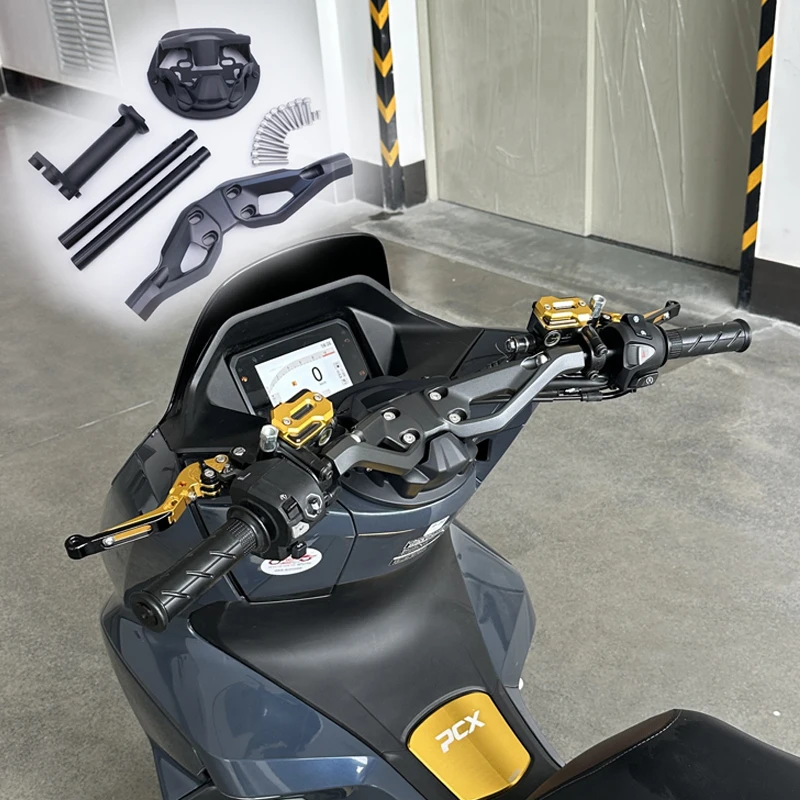 

SEMSPEED Motorcycles CNC Handlebar Riser Kit + 7/8" Black Clubman Bars For Honda PCX 160 PCX125 2025 Conversion motorcycle grips