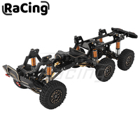 Brass + Aluminum Metal 6x6 RC Car Chassis Frame with Front Middle Rear Axles Gearbox DIY for TRX4M 1/18 RC Crawler Car Parts