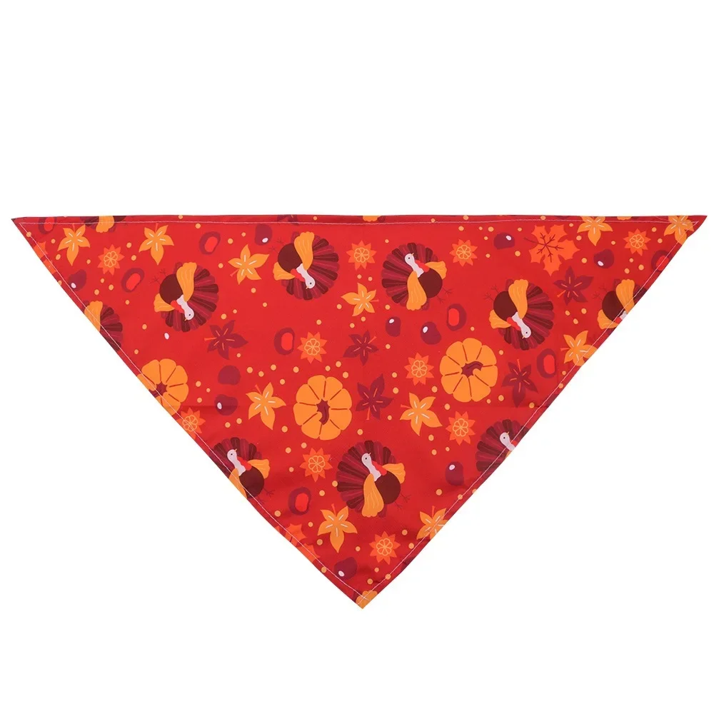 Thanksgiving-Haustier-Bandana für Hunde und Katzen, Kürbis-Ahornblatt-Dreieckstuch, Feiertagsdekoration, Verstellbarer Süßer Herbst-Halstuch – Detail 11