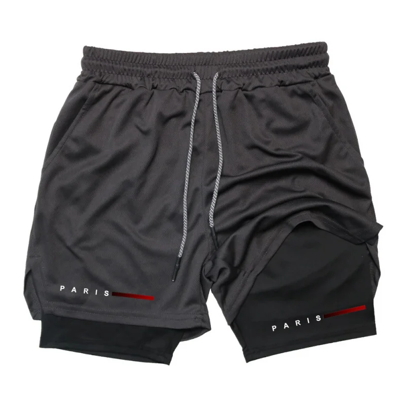 

Men Running Shorts 2 in 1 Double-deck Sport Shorts Sportswear Gym Fitness Short Pants Training Jogging Bottom Men's Clothing