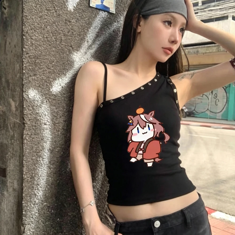 Umamusume Pretty Derby cropped top ladies vintage manga kawaii japanese graphic shirt manga gyaru y2k