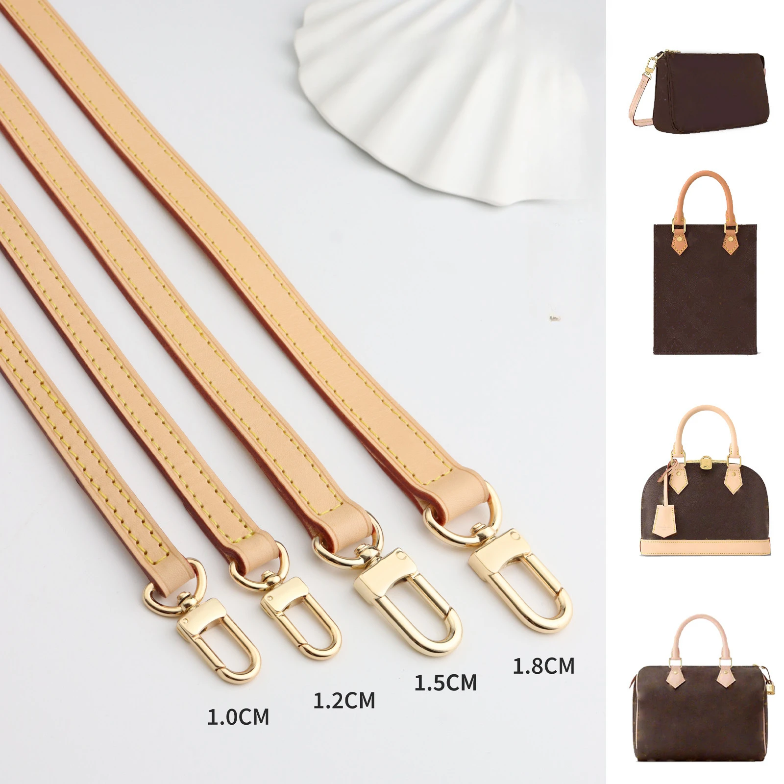 Genuine Leather Bag Strap Shoulder Straps for LV Pochette Accessories Bags Handbag Adjustable Replacement Crossbody Accessories