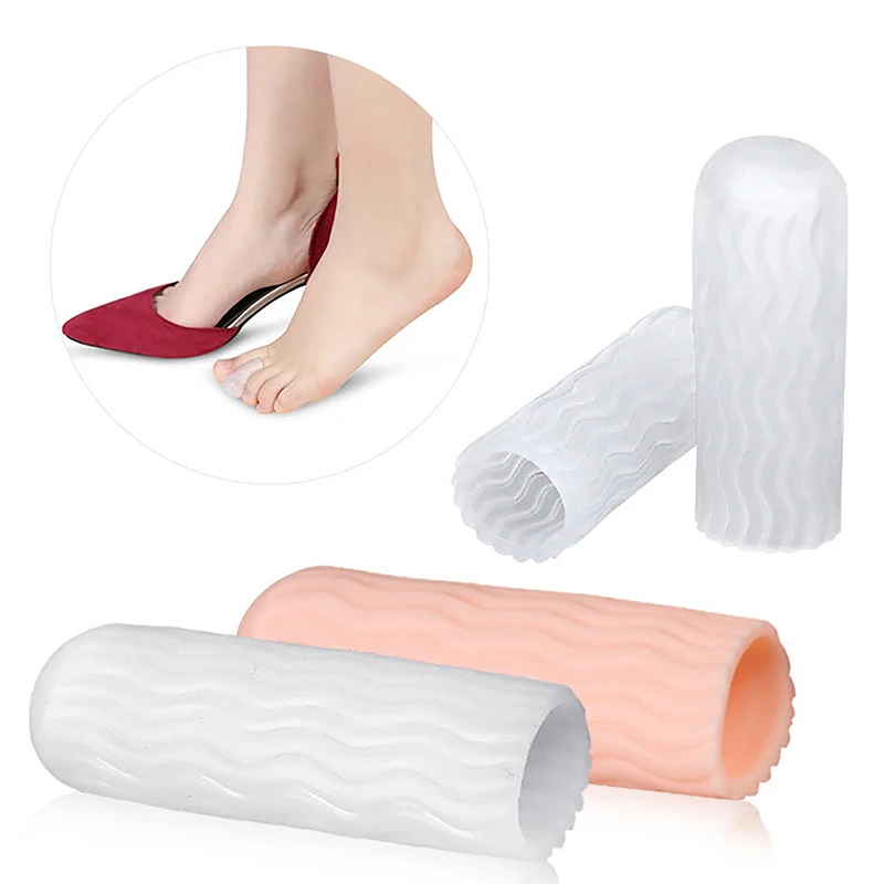 1Pair Toe Protective Cover Anti-Friction Pain Relief Overlap Separation Orthotics Toe Cap Protector Finger Protector Cap Cover