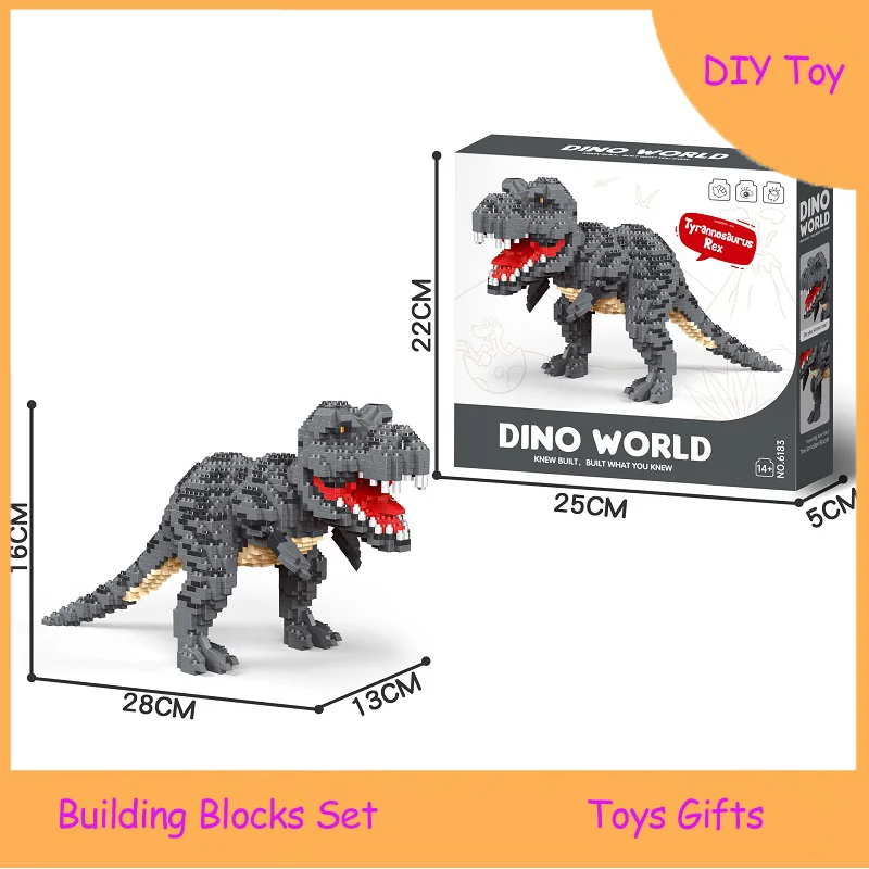 

Dinosaur Building Blocks Tyrannosaurus Rex Model Toy - Creative DIY Assembly Toy for Kids - Perfect Birthday Gift