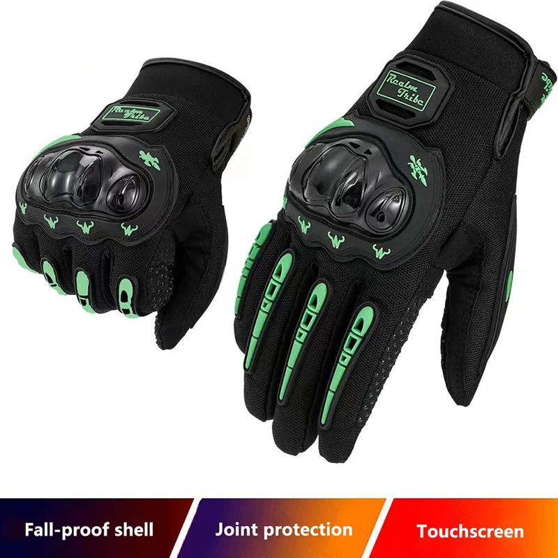 1Pair Motorcycle Gloves Full Finger Non-slip Riding Glove Breathable Touch Screen Racing For BMX ATV Road Racing Motor Accessory