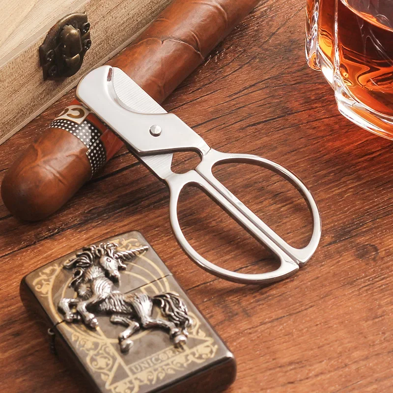 Portable Stainless Steel Cigar Cutter Classic Cutter Guillotine Cigar Scissors Gift  Cutting Knife Cigar Accessories