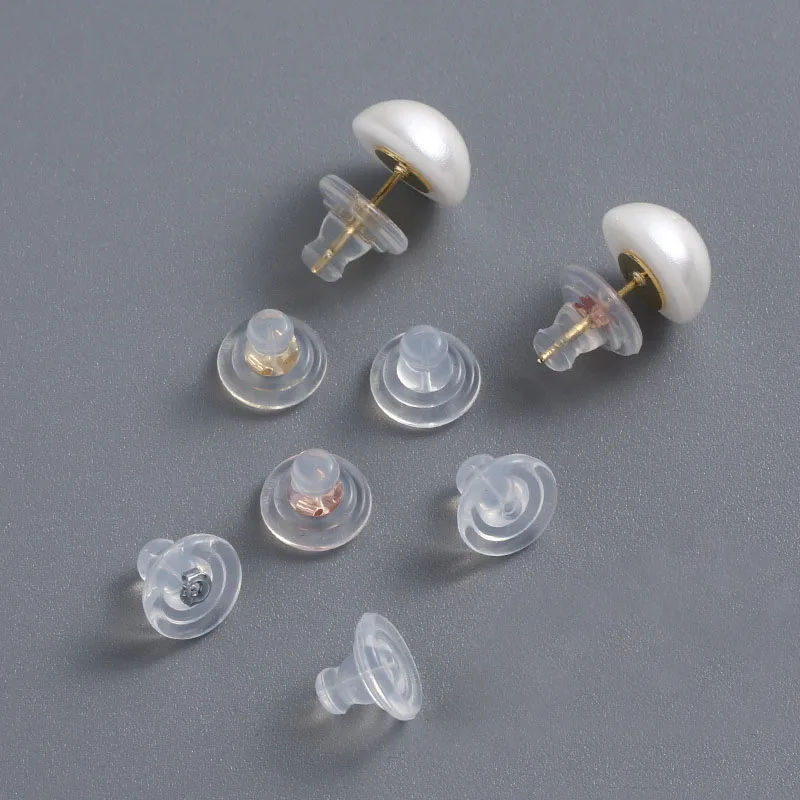 10pcs High Quality Silicone Earring Backs Stoppers Round Ear Plug  Blocked Caps Earring Sleeves For Jewelry Making Accessories