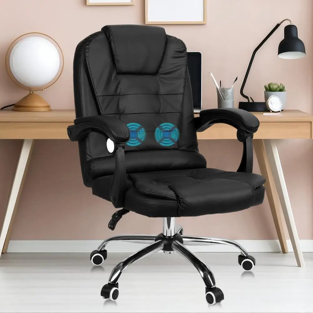 Executive Office Chair Massage High Back Faux Leather Office Chair Adjustable Reclining Computer Desk Chair Lumbar Back Support