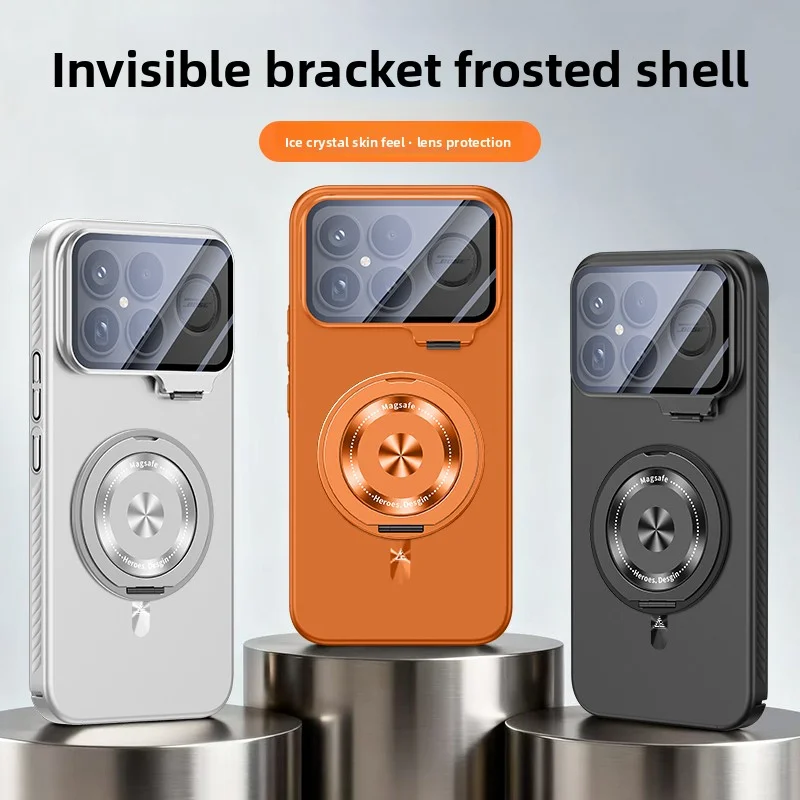 

For Xiaomi POCO F8 Pro Case Hard PC Magnetic Lens Stand Ring shockproof Protective Back Cover Case For POCO F8 Ultra Phone Shell