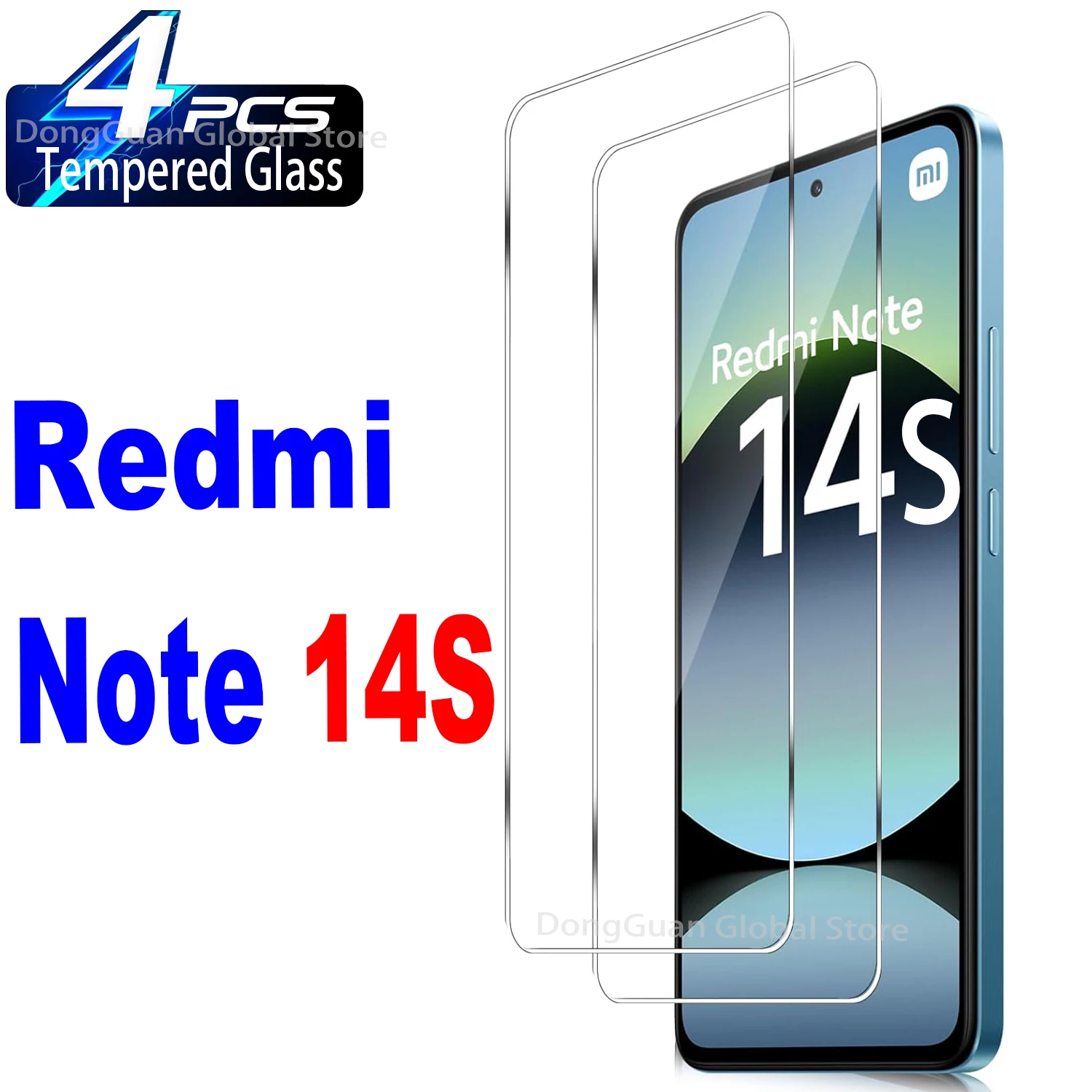 

1/4Pcs Tempered Glass For Xiaomi Redmi Note 14S Screen Protector Glass Film