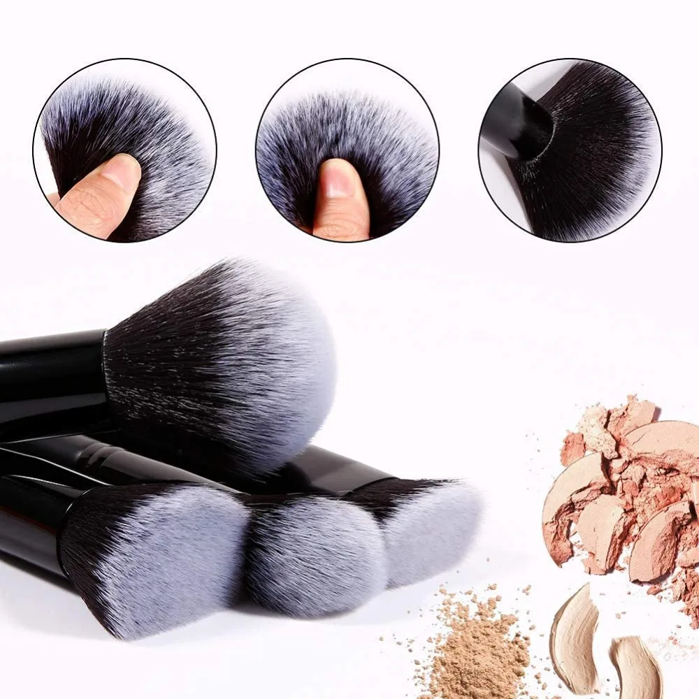 Makeup Brushes 15Pcs Premium Synthetic Kabuki Makeup Brush Set, Professional Foundation Concealers Powder Blush Blending Face E