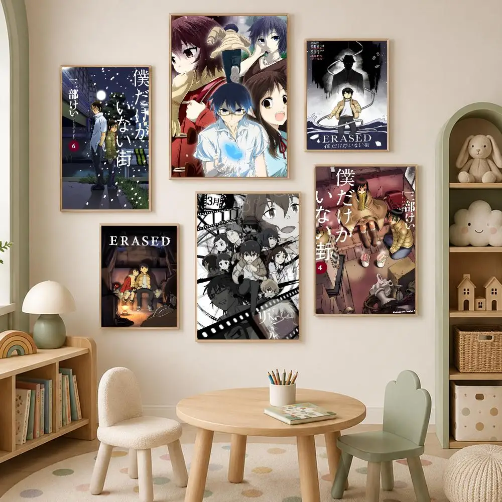 Anime Mystery Thriller ERASED Poster Self-Stick HD PP paper Wall Art  Waterproof Decor for Bedroom, Living Room，Gift