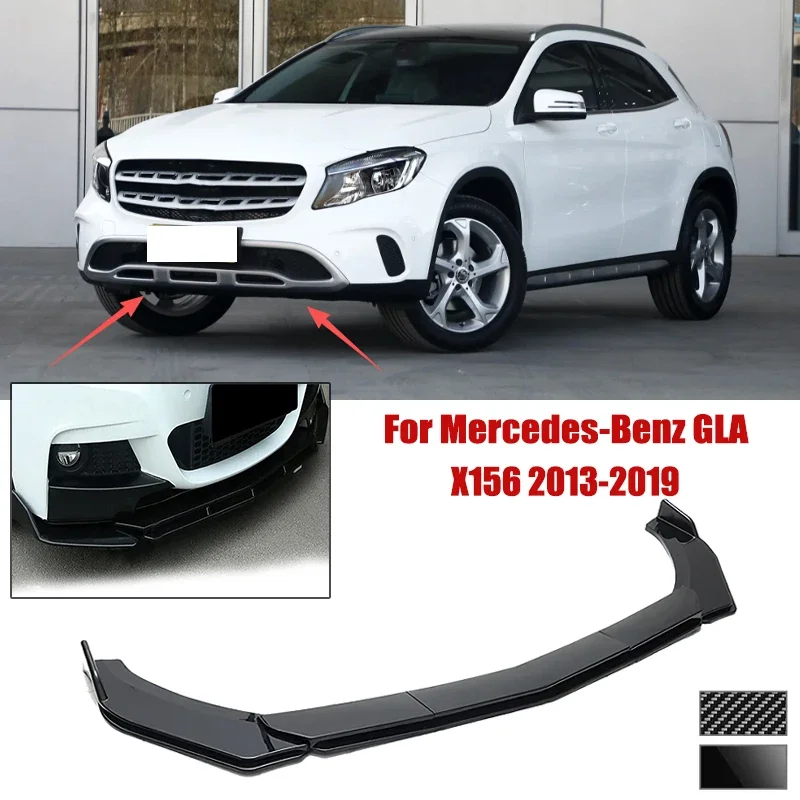 5pcs Front Bumper Shovel For Mercedes-Benz GLA X156 2013-2019 Spoiler Front Bumper Deflector Anti Scratch Protection Device