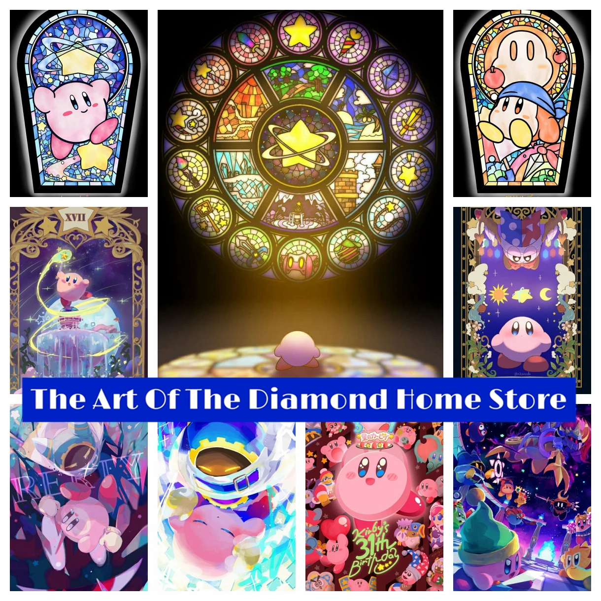 

Cute-K-Kirbys 5D DIY AB Diamond Painting Mosaic Cartoon Hobby Game Cross Stitch Embroidery Handmade Home Decor Children's Gift