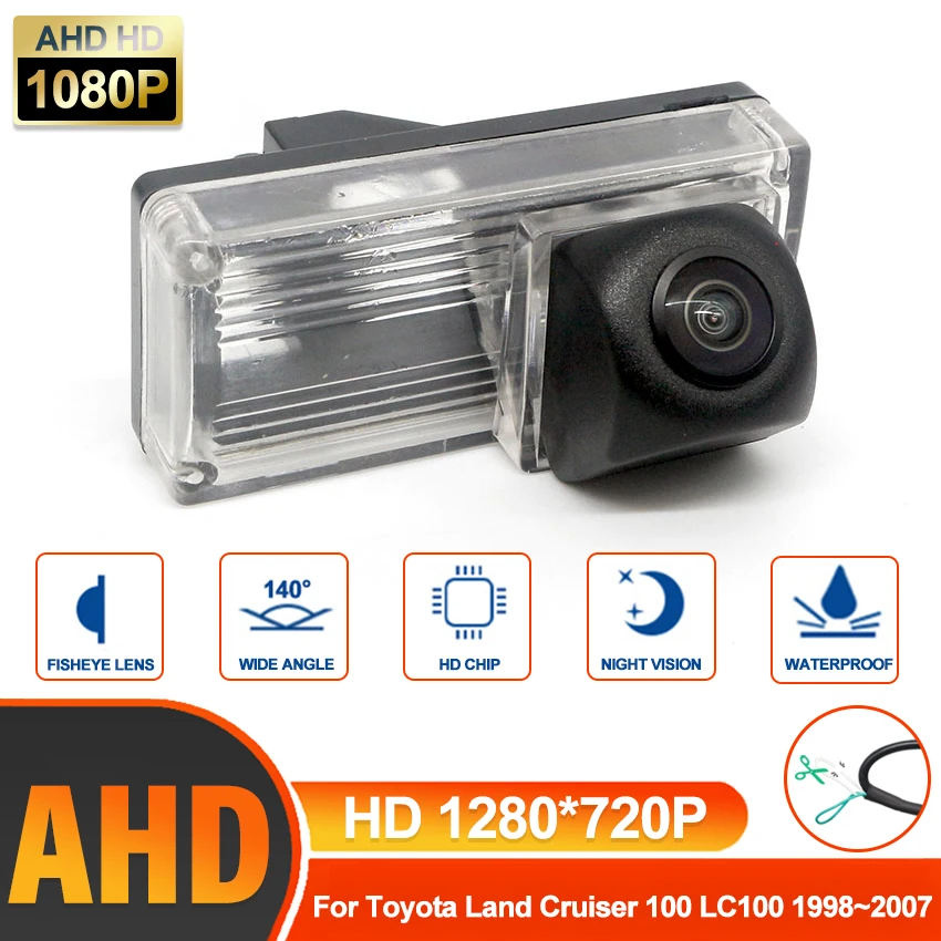 

HD AHD 1280*720 Fisheye Rear View Camera For Toyota Land Cruiser 100 LC100 1998~2007 Car Vehicle Reverse Parking Accessories