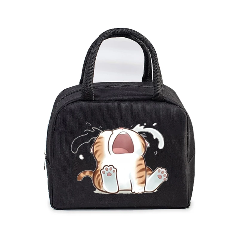 Insulated Lunch Bag Cartoon Anime Cat Insulation Bento Pack Women Multi-function Meal Pack School Student Bento Lunch Handbag