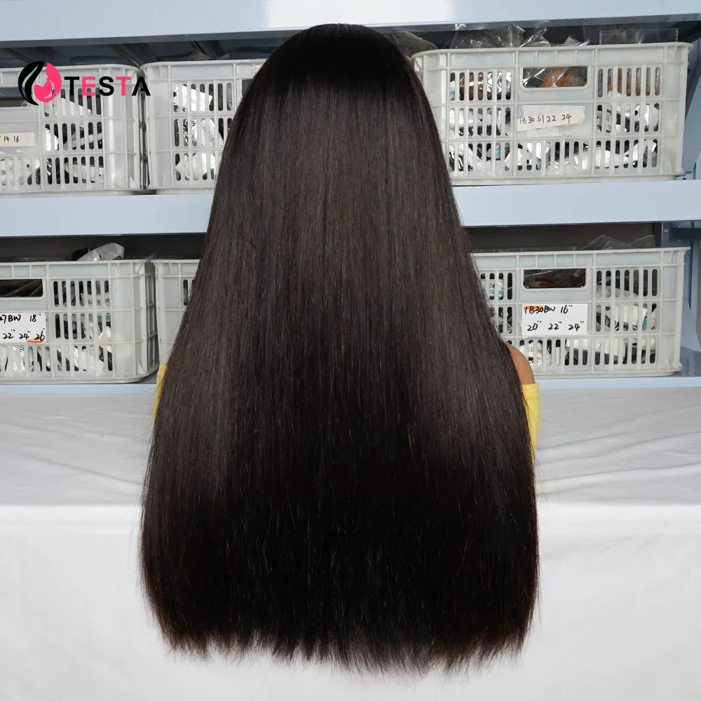 Bone Straight Double Drawn Human Hair Wigs 4*13 Lace Front Wigs Wig Raw Full Thick End Wigs  4x4 Lace Closure Wig For Women