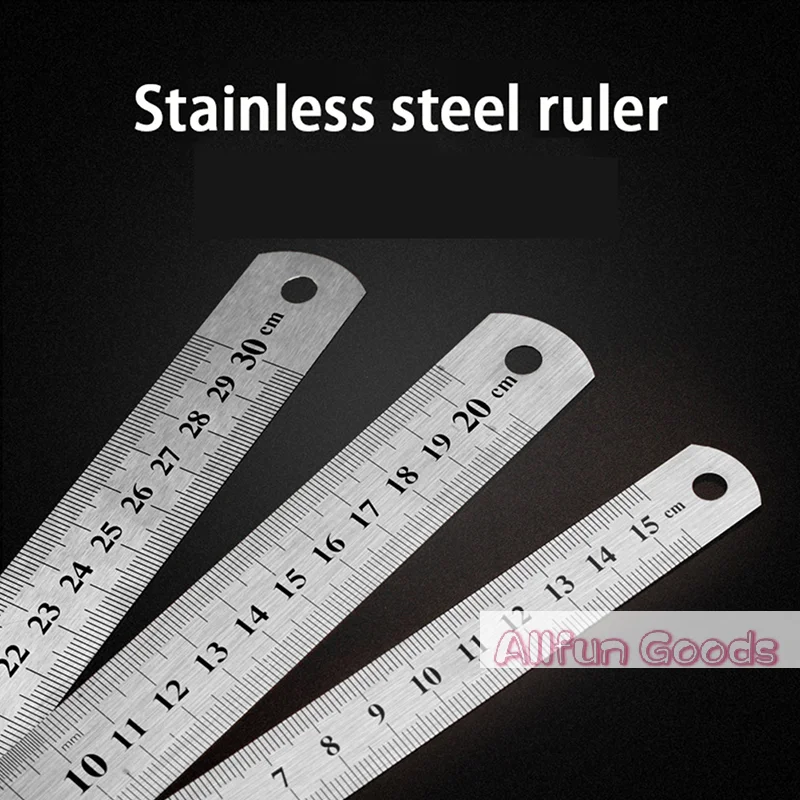 [TG835]15-30cm Stainless Steel Metal Straight Ruler Tool Double Sided Measuring Tool