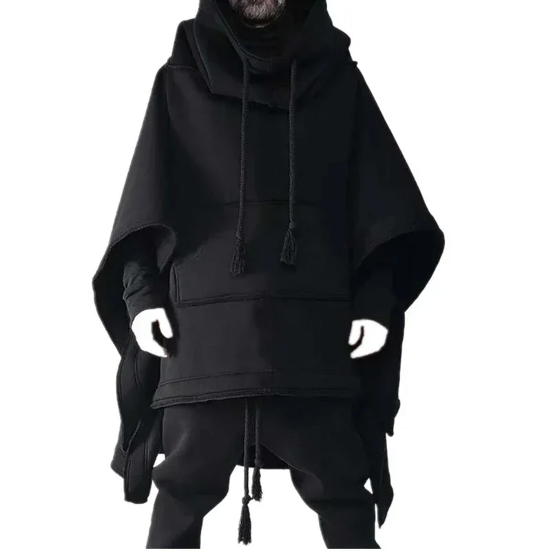 Cape cloak in the long bat hoodie autumn and winter woolen coat male personality jacket shawl men's fashion tops