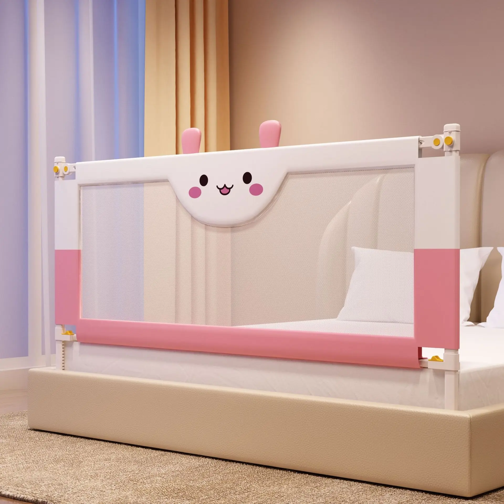120cm Baby Bed Guardrail Liftable Crib Protectors Adjustable Handrail Bed Safety Children Washable Baby Safety Bed Barrier