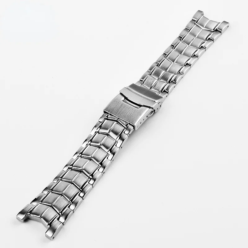 Solid Stainless Steel Watch Strap for Casio EF-524D-7A Solid Stainless Steel Watch Band Concave-Convex 5051 Steel Belt Men\'s