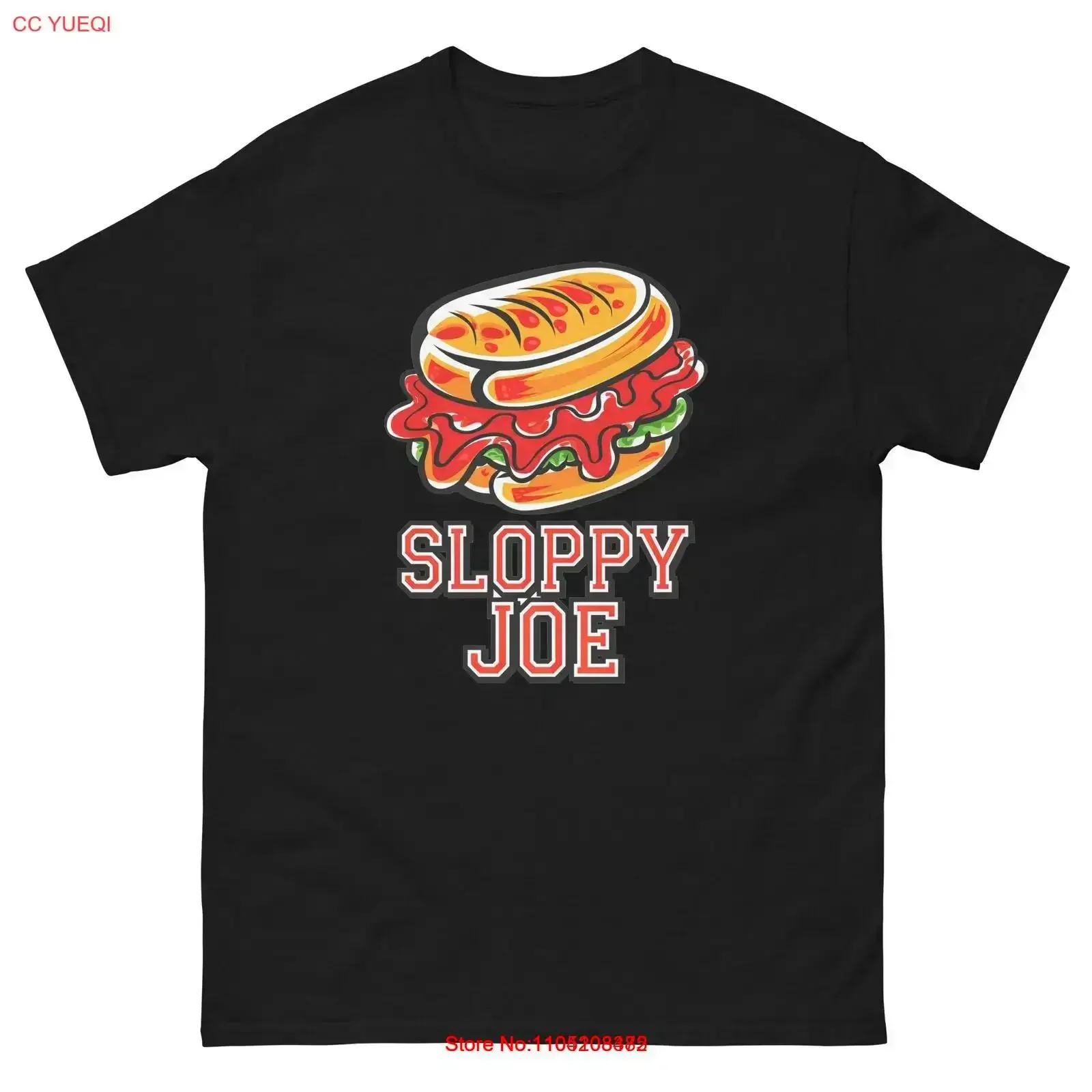 Sloppy Joe Lover imagen de comida camiseta divertida de dibujos animados vintage lavado versátil elegante gráfico cómodo Top para uso diario