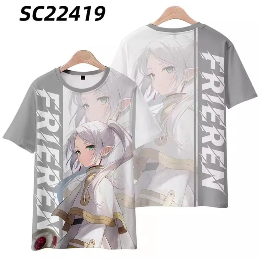 Summer Anime Frieren: Beyond Journey's End 3D Print T Shirt Women Men O-neck Short Sleeve Tshirt Graphic Tees Cosplay