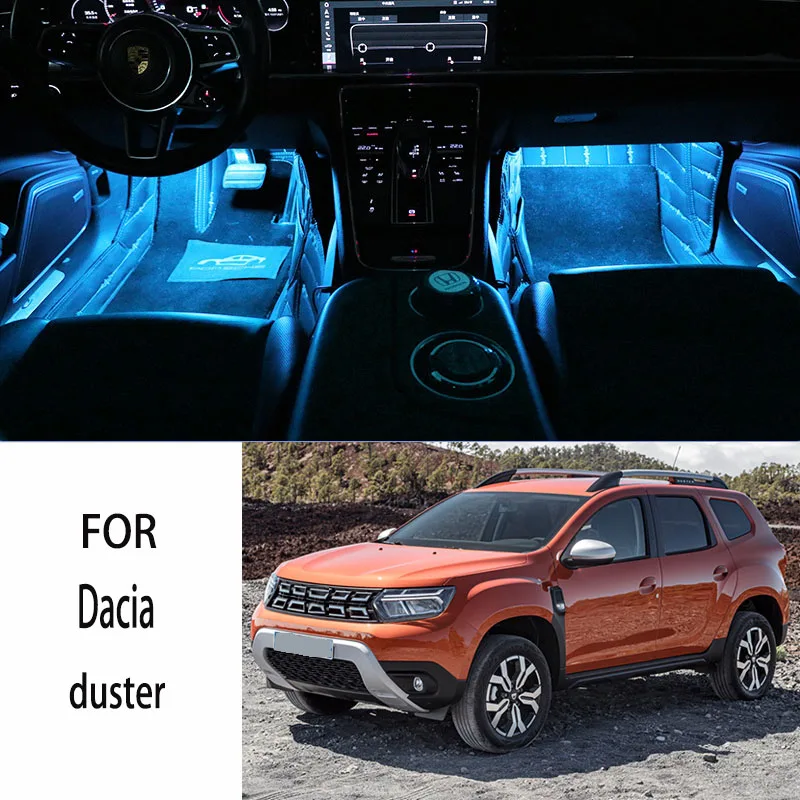 

FOR Dacia duster LED Car Interior Ambient Foot Light Atmosphere Decorative Lamps Party decoration lights Neon strips