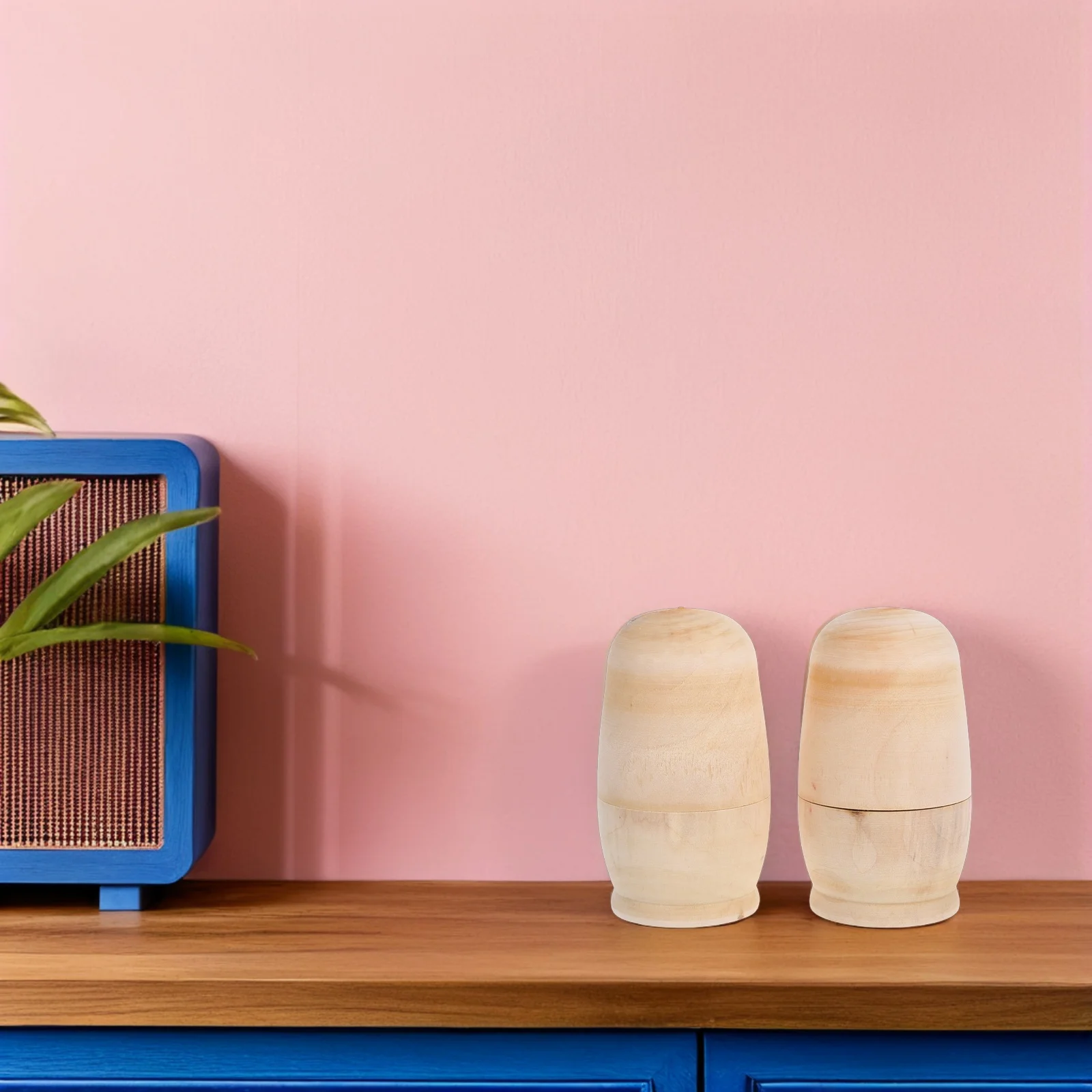 2 set 2 Sets Russian Wooden Diy Unfinished Matrioska For Kids Painting Craft Children Gift Educational Wooden Desktop Decor