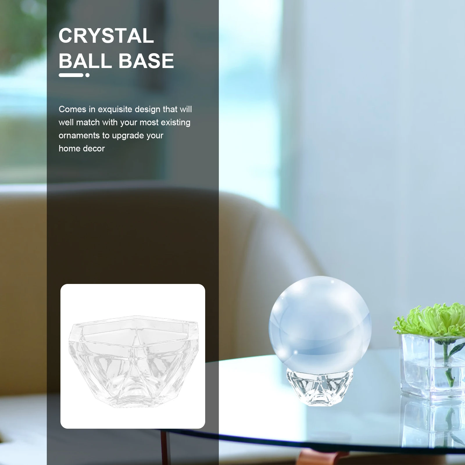 

10PCS Crystal Ball Base Clear Acrylic Display Rack for Home Office Decorative Crystal ball Pedestal Stone Holder St