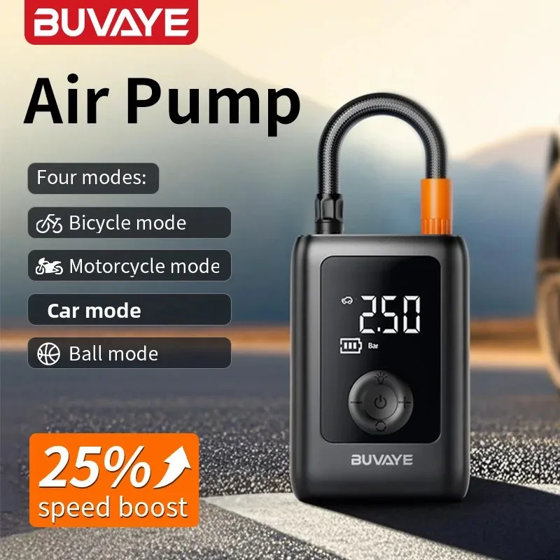 

BUVAYE Portable Wireless Car Air Compressor Electric Tire Inflation Pump Bicycle Pump Multi-Purpose Inflator 2000mAh Air Pump