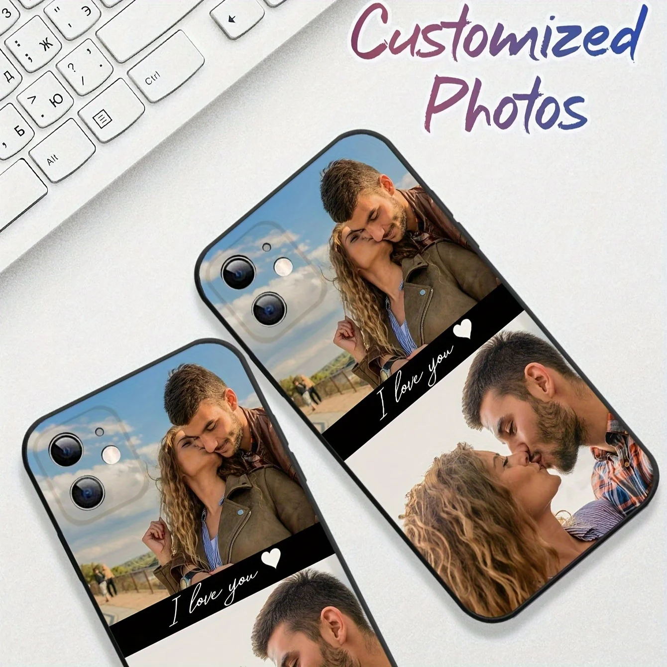 حافظة ناعمة مخصصة للزوجين لهاتف آيفون 16 16e 15 14 13 12 11 Pro Max Mini SE 2020 2022 XS XR 6 7 8 Plus غطاء خلفي من البولي يوريثان #4