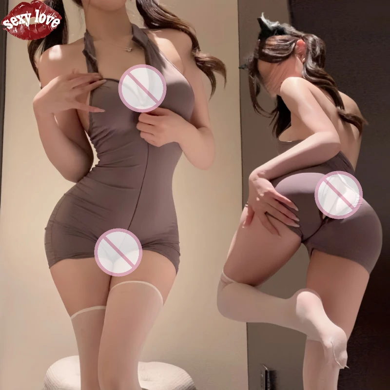 

Ladies Sexy Lingerie Sexy Jumpsuit Cosplay Uniform Pure Desire Temptation Sleepwear Abstinence Set Porno Costume Sexy Women Open