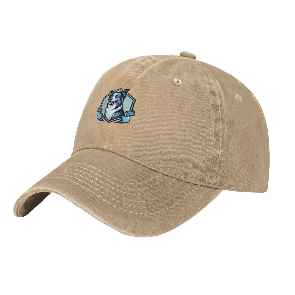 Border Collie Blue Merle Herding Dog Cartoon Illustration Baseball Cap Ball Cap Golf Hat Women's Men's