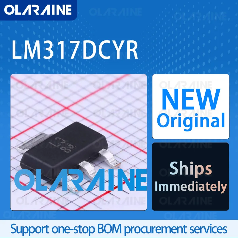 10/50/100Pcs LM317DCYR SOT-223-4 Original ic chip Linear voltage regulators RoHS 1 Output Voltage 37 V Current 1.5 A