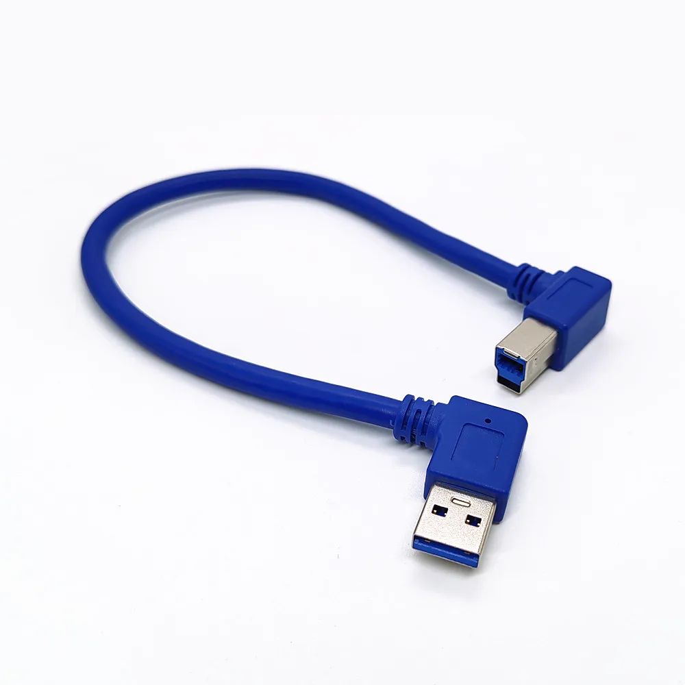 USB 3.0 Tipo A en ángulo recto a tipo B 90 grados 0,3 M para HP Canon Lexmark Samsung CyberPower