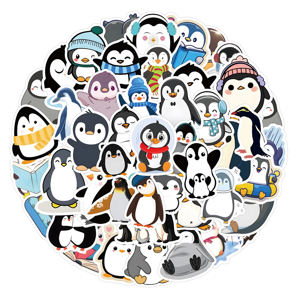 10/30/60 Uds. Pegatinas divertidas y bonitas de pingüino de animales, pegatinas de dibujos animados Kawaii DIY para álbum de recortes, maleta, decoración para teléfono, calcomanías, juguete para niños