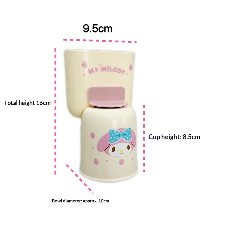 Kuromi Toothbrush Holder Cute Drainable Wall Mounted Rinse Cup Home Bathroom Storage Container For Toothpaste Toothbrush Comb - view 5