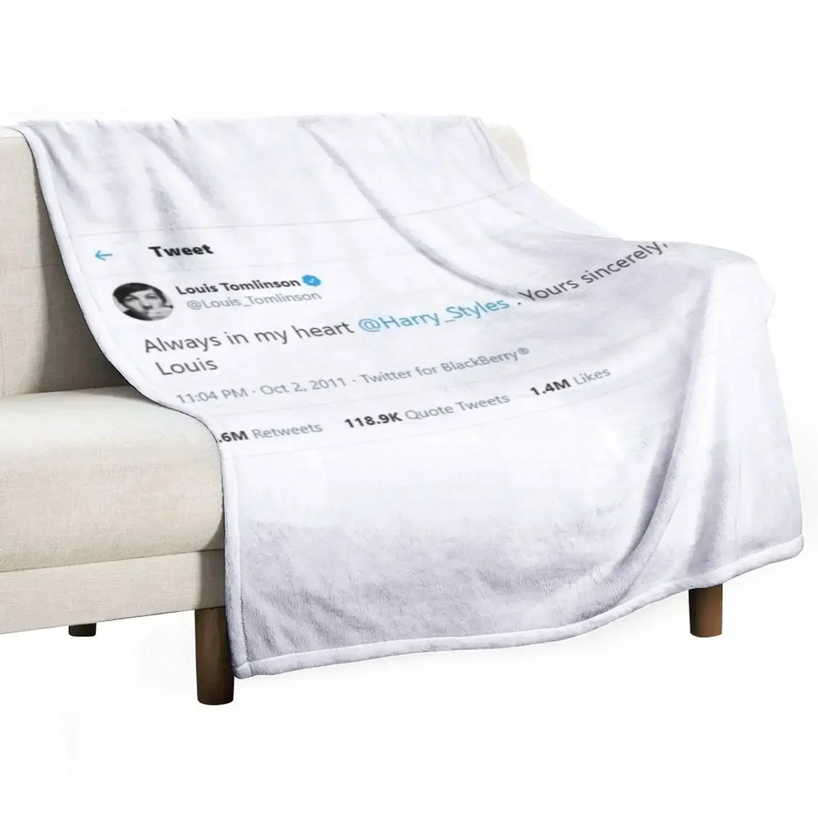 always in my heart tweet larry stylinson Throw Blanket Luxury Brand Heavy Kid'S Blankets