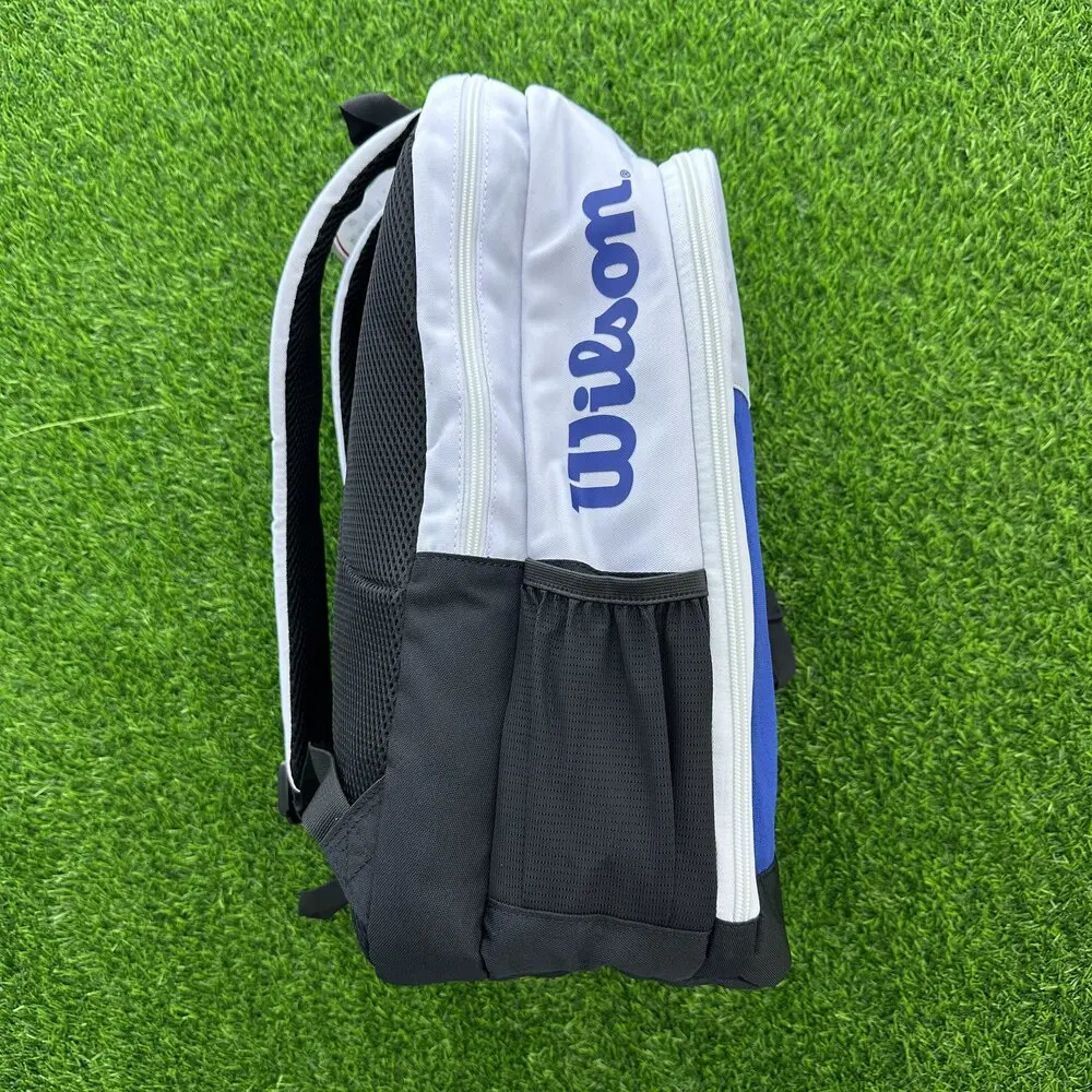 Wilson US Open 2023 Team Tennis Racket Backpack Super Tour Large Sports Tennis Bag for 2-3 Racquets Navy White WR8018501001