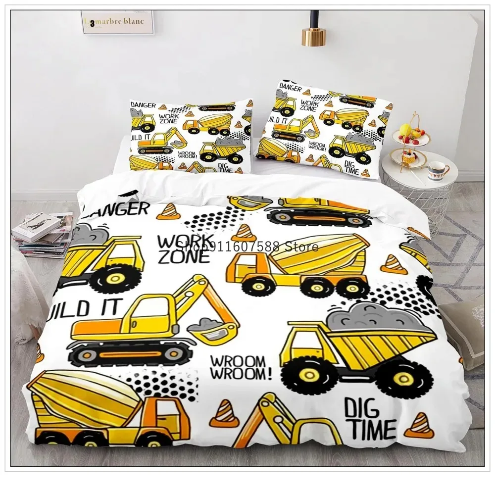 

Custom Cars Bedding Set Construction Vehicle Kids Cartoon Toy Car Gift Duvet Cover Set Home Textiles Bed Linen Queen King Size