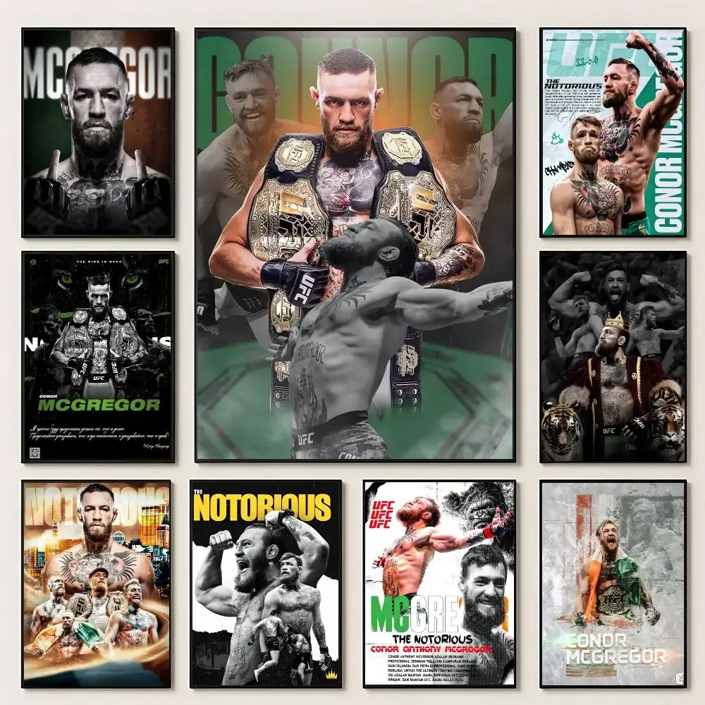 Athlete Conor McGregor Poster Self‑Adhesive Waterproof PP Poster Coffee House Bar Wall Art Sticker Room Home Decor