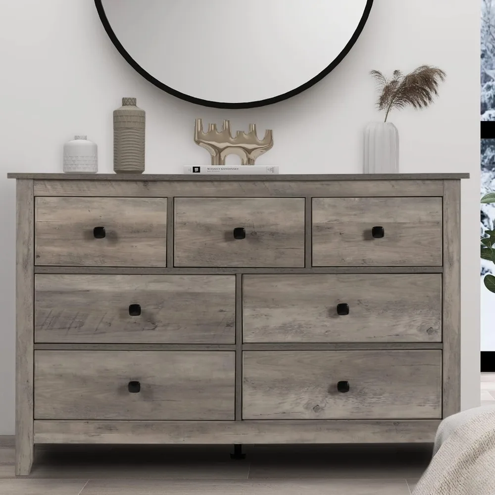 

Wooden Bedroom Dressers, Storage Drawers Cabinet for Bedroom, Living Room, Farmhouse Dresser Organizer, Rust Chest of Drawers