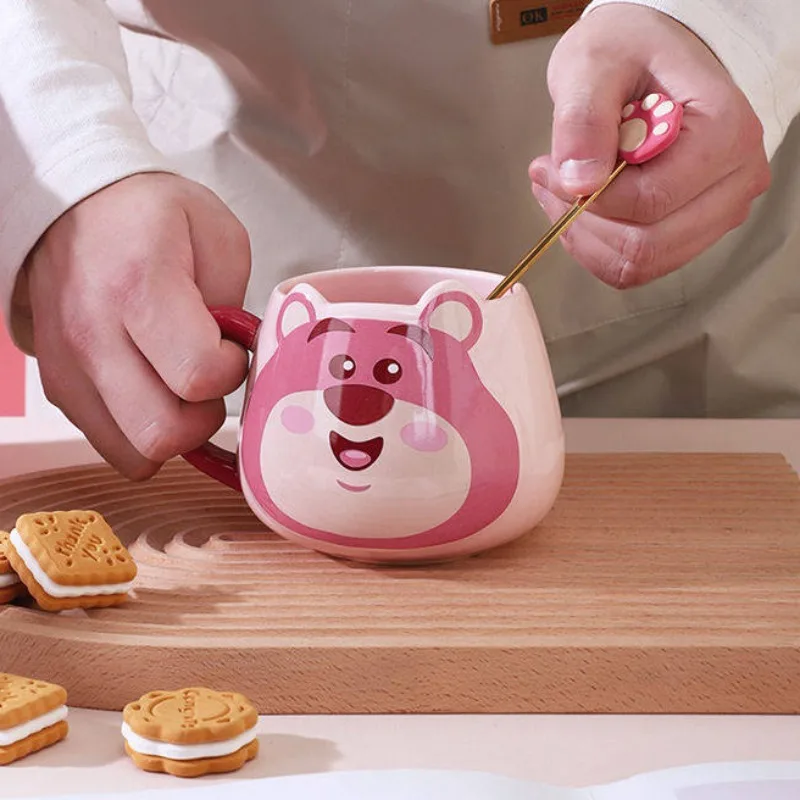 Cartoon Cute Lotso Ceramic Mug Kawaii Big Belly Bottle Couple Water Cup Office Milk Coffee Cups Household High-quality Mugs Gift
