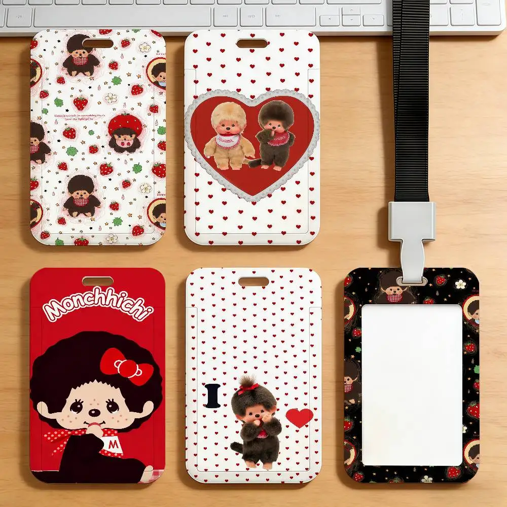 Fashion M-Monchhichi-M Card Holder Work Permit Access Bus Subway Cards Protective Sleeve