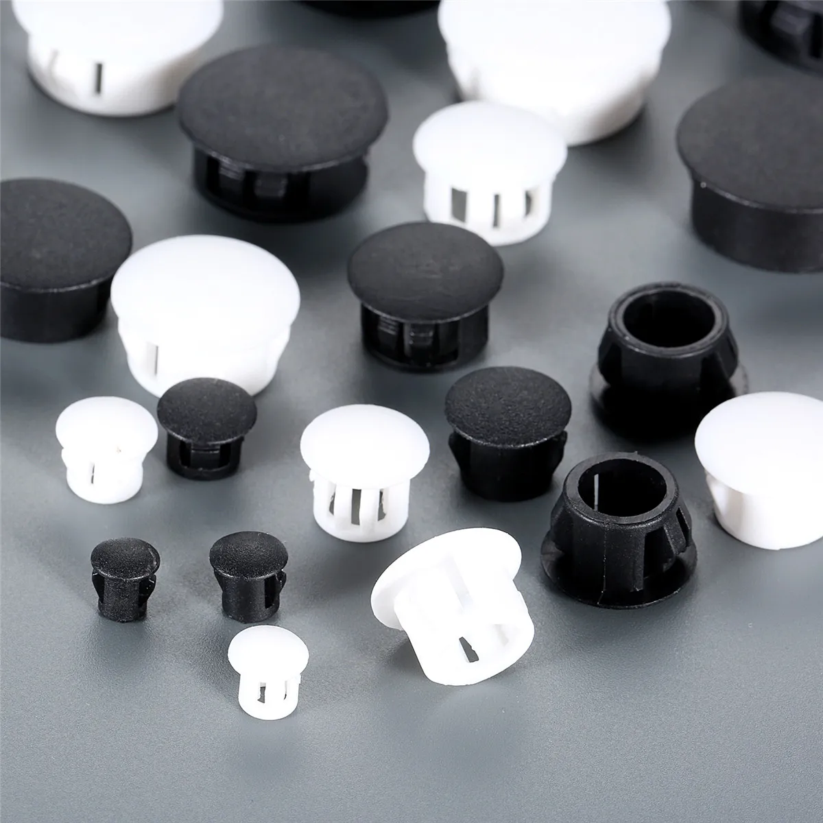 50pcs/set Hole Plugs Black/White Nylon Snap-on Dust Cover Tube Flat Cap Plugging Pipe Furniture Screw Hole 16/19/20/22/25mm